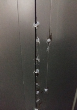 실리콘으로 막혀 있는 지하철 여자 화장실의 몰카 구멍 (사진=DSO 트위터)