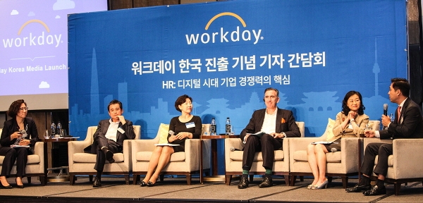 워크데이는 한국 진출을 기념하기 위한 첫 기자간담회를 열었다. 토론회 형식으로 전문가가 참가해 국내의 인사관리 트렌드, 이슈 및 해결책 등에 대해 논의했다.