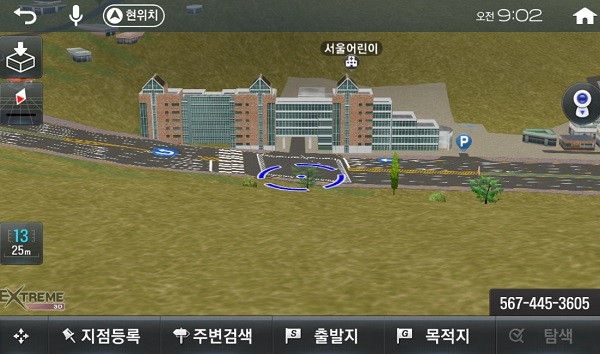 내비게이션 지도 내 3D 모델링 기법 구현한 서울특별시 어린이병원(사진=팅크웨어)