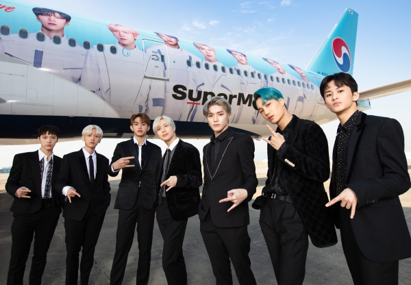 대한항공은 지난 6일 서울 강서구 대한항공 본사에서 에스엠엔터테인먼트(SM Entertainment) 소속 아티스트인 슈퍼엠(SuperM)을 글로벌 앰배서더(Global Ambassador)로 위촉했다. (사진=대한항공)