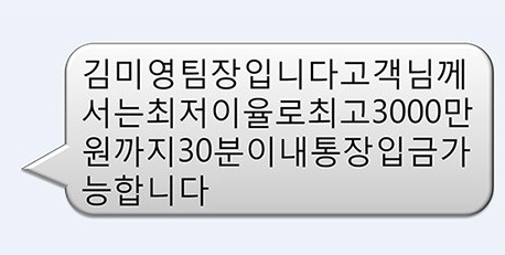 2011년 사회적 이슈를 일으켰던 '김미영 팀장' 스팸 문자 내용