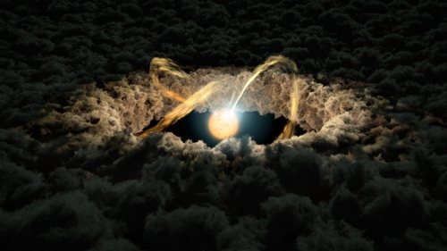 별을 둘러싼 원시 행성계 원반 상상도 (사진=NASA/JPL-Caltech)
