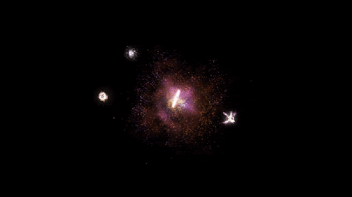 다른 은하가 은하 중앙을 통과하면서 만들어진 충돌형 고리 은하 형성 과정 [James Josephides, Swinburne Astronomy Productions 제공/ 재판매 및 DB 금지]
