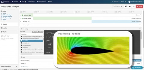 클라우드 HPC 기반으로 해석 작업을 수행하는 리스케일 플랫폼. [사진: 리스케일]