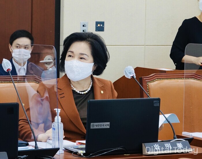 국정감사에서 질의를 하고 있는 조명희 의원(국민의힘) 모습 [사진: 조명희 의원실]