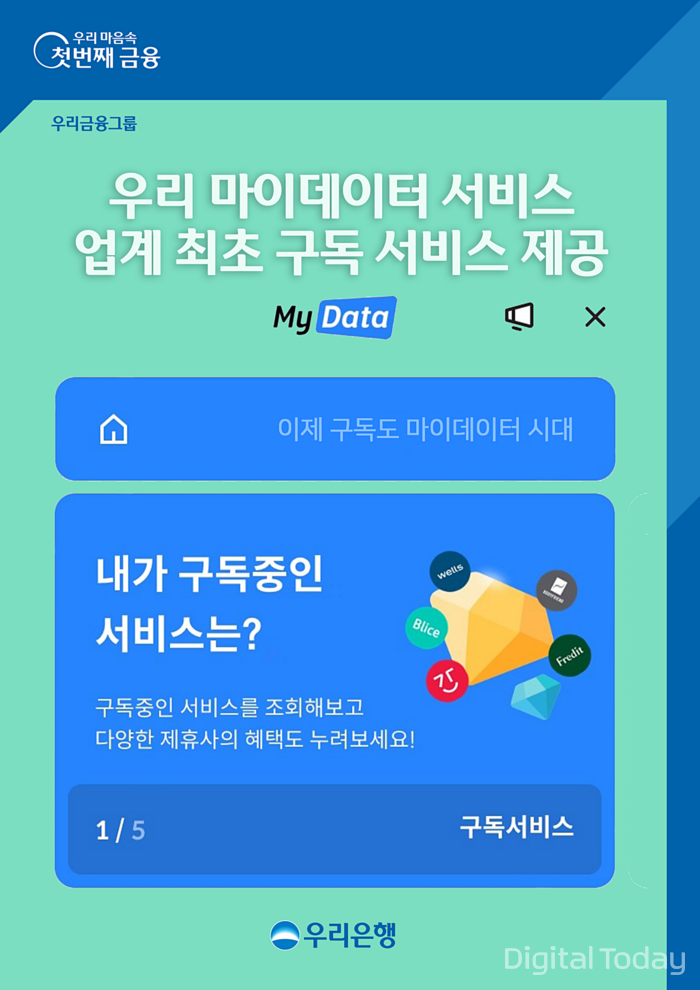 우리은행이 제공하는 구독 서비스 모습 [사진: 우리은행]