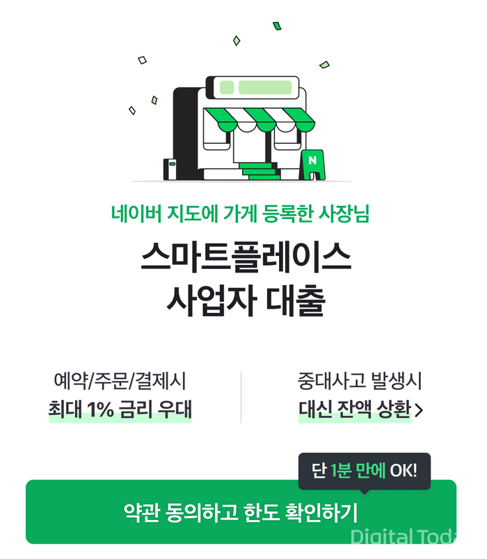 네이버파이낸셜이 우리은행, 전북은행과 스마트플레이스에 등록된 오프라인 소상공인(SME)을 위한 ‘스마트플레이스 사업자 대출’ 서비스를 시작한다. [사진: 네이버파이낸셜]