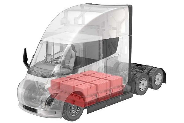 테슬라 세미 전기트럭 내부 구성도 [사진: 트위터 @greentheonly]