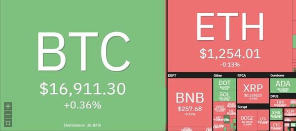 주요 가상자산 시세 [사진:코인360]