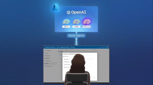 ’애저 오픈AI 서비스’가 출시됨에 따라 GPT-3.5, 코덱스, 달리2와 같은 가장 진보한 AI 모델을 마이크로소프트 클라우드 애저상에서 사용할 수 있게 된다. [사진: 마이크로소프트]