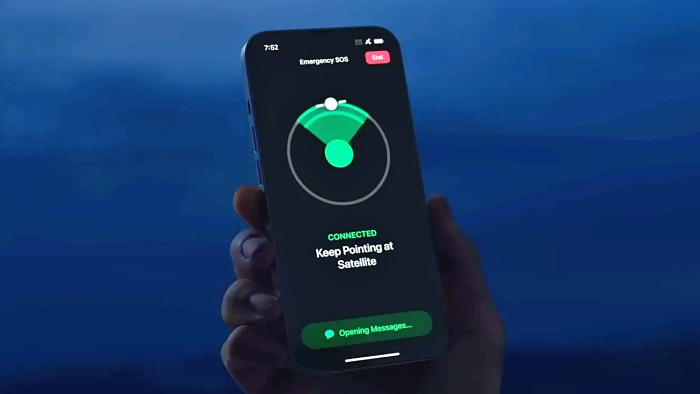 아이폰14 시리즈에 탑재되는 이머전시 SOS 기능 [사진: 애플]