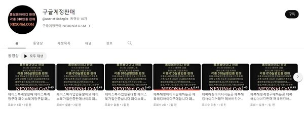 페이스북 계정을 판매하고 있다고 선전하는 유튜브 모습 [사진: 유튜브]