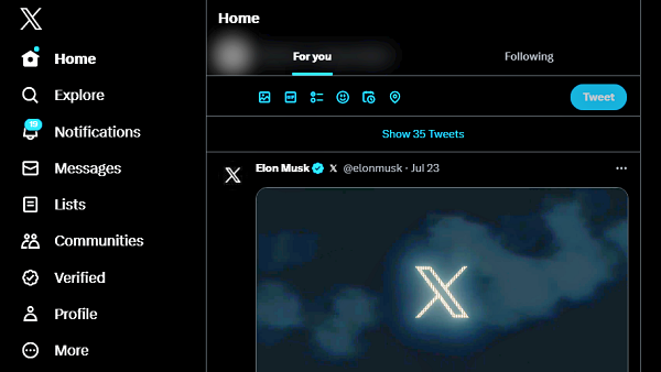 트위터가 브랜드 로고를 새 마크에서 엑스(X)로 바꿨다 [사진: 디지털투데이]