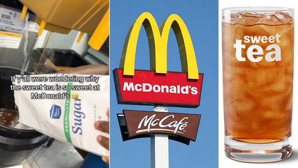A씨 틱톡 (왼), 맥도날드 (가) 맥도날드 스위트티 (오) [사진: 틱톡 캡처, 위키미디어, 맥도날드]