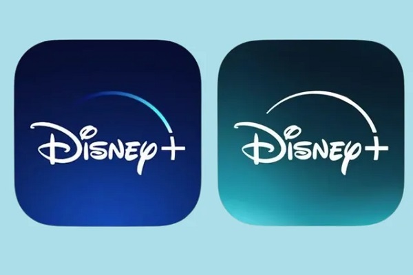 디즈니 플러스의 변경된 로고(오른쪽) [사진: 디즈니]