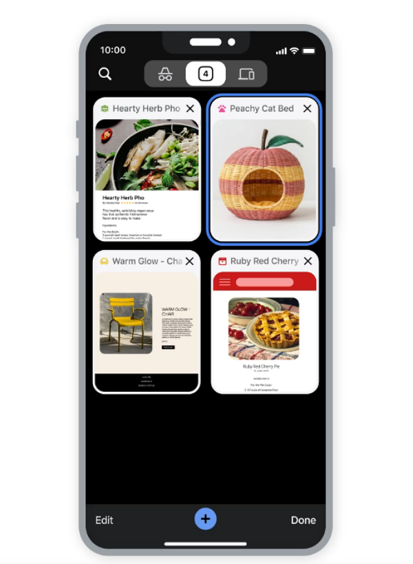구글이 iOS용 크롬에 '탭 그룹' 기능을 도입한다. [사진: 구글]
