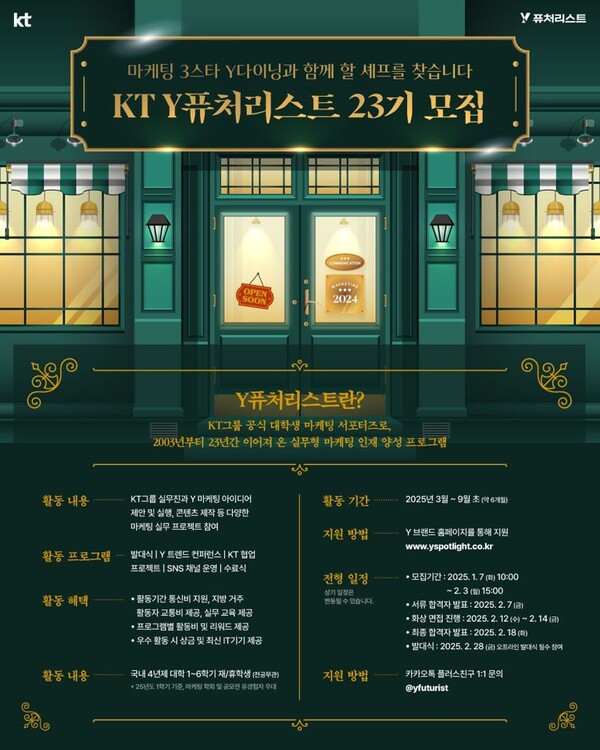 Kt, 대학생 서포터즈 'y퓨처리스트' 23기 모집