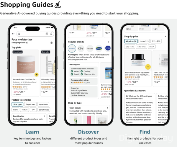 아마존의 AI 쇼핑 가이드 [사진: 아마존]