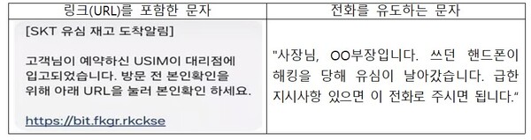 불법 스팸 예시. [자료: 방통위]
