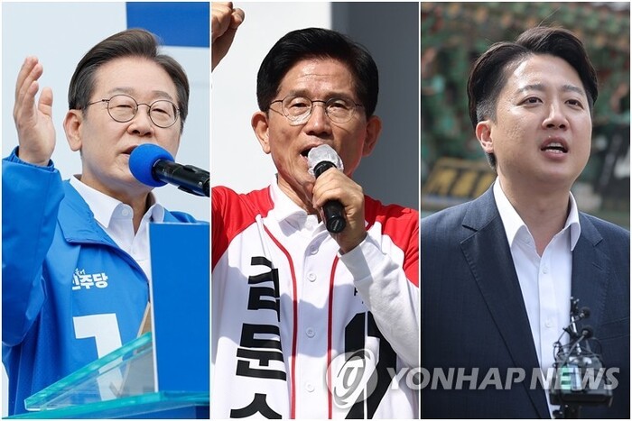 이재명 더불어민주당 후보(왼쪽부터), 김문수 국민의힘 후보, 이준석 개혁신당 후보 모습 [사진: 연합뉴스]