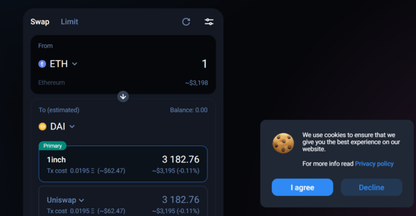 1인치 서비스 화면.