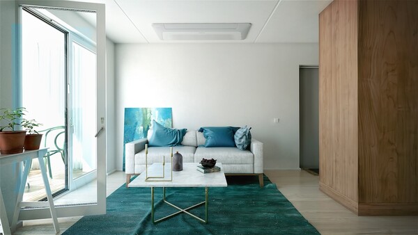 삼성전자 가정용 시스템에어컨 1Way 카세트 제품(상단) [사진: 삼성전자]