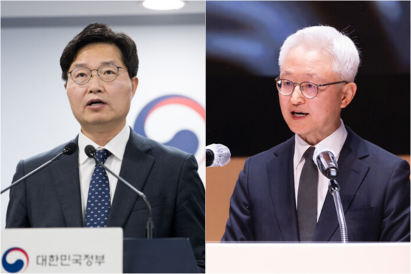 구혁채 과기정통부 제1차관, 경계현 삼성전자 고문이 과학기술인재 유출 방지 및 유치를 위한 민관합동 TF 공동 위원장을 수행한다. [사진: 과기정통부, 삼성전자]