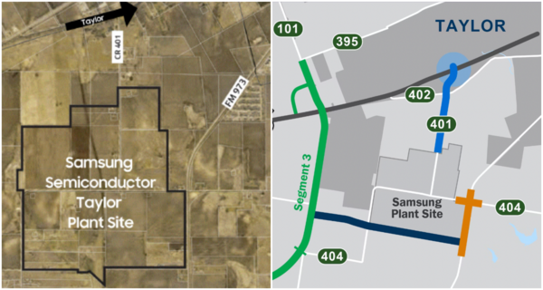 텍사스주 테일러시에 세워질 삼성전자 테일러팹 예정 부지 위치 [사진: 삼성전자]