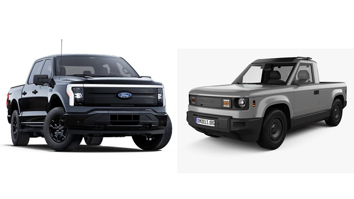F-150 라이트닝(좌), 슬레이트 전기 픽업트럭(우) [사진: 포드/슬레이트]