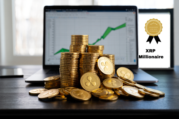 XRP 커뮤니티에서 오는 10월 현물 ETF 승인을 계기로 새로운 암호화폐 백만장자들이 대거 탄생할 것이라는 기대감이 고조되고 있다. [사진: Reve AI]
