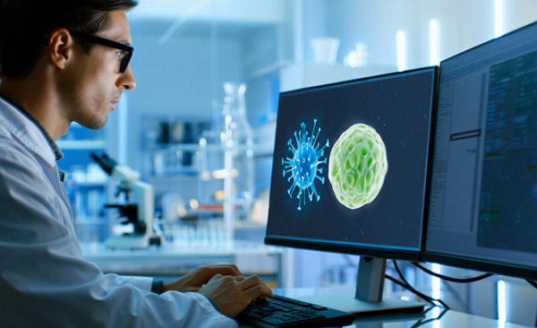 AI가 바이러스 DNA를 설계해 실제 세균을 감염시키는 데 성공했다. [사진: Reve AI]