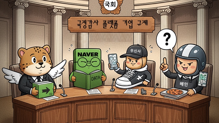 수수료, 갑질, 개인정보, 노동 문제가 주요 플랫폼 기업들의 핵심 쟁점으로 부각된다. [사진: 제미나이]