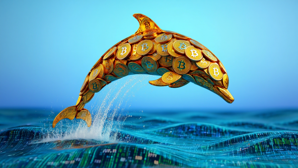 비트코인 시장에서 중규모 보유자 돌고래들의 역할이 갈수록 중요해지고 있다. [사진: Reve AI]