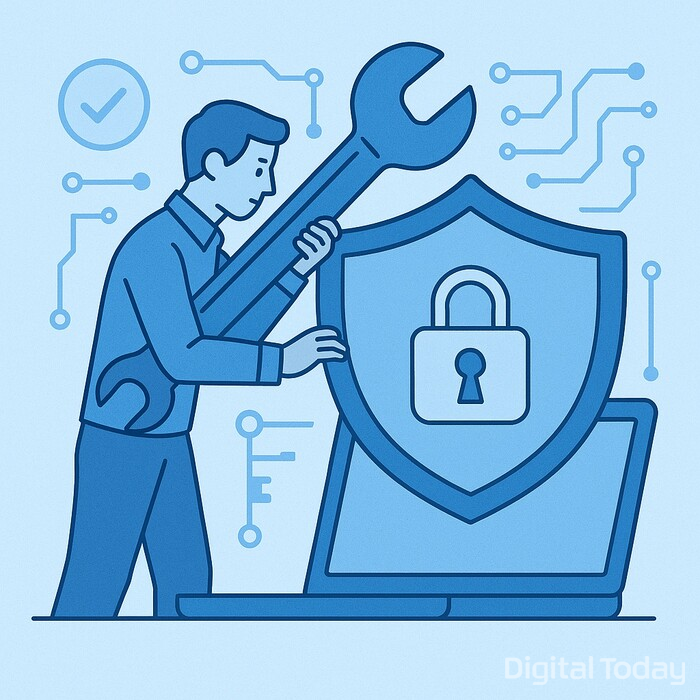 사이버보안을 강화하는 모습을 형상화한 챗GPT의 그림 [사진: 디지털투데이]