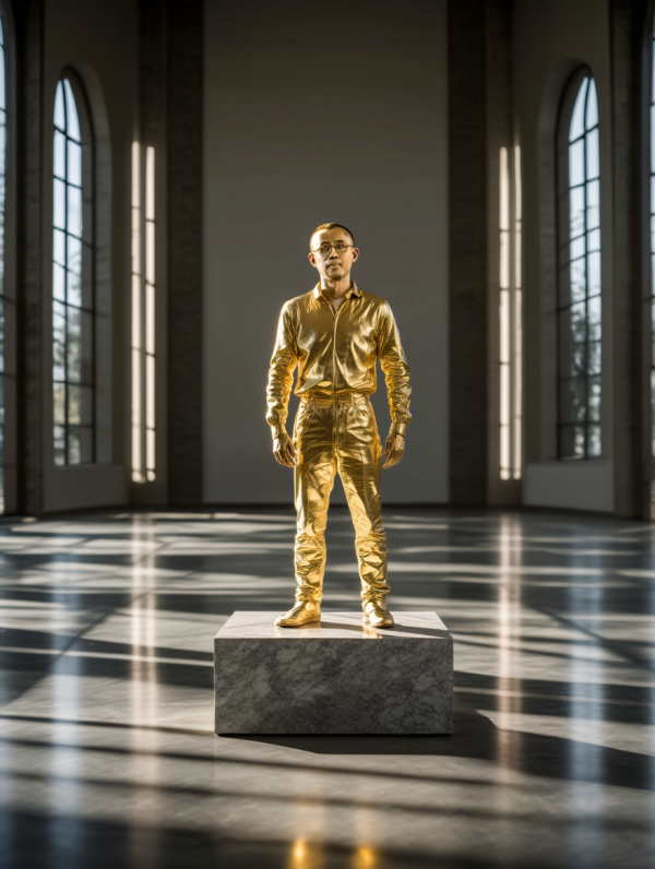 바이낸스 창펑 자오 황금상 가상 이미지 [사진: Reve AI]