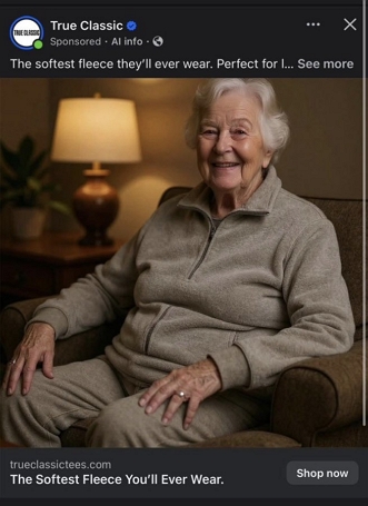 메타의 AI 광고가 엉뚱한 이미지를 만들고 있다. [사진: 트루 클래식 마케터 @BryanECano 엑스]