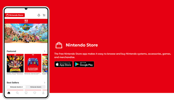 닌텐도가 공식 스토어 앱을 출시했다. [사진: 닌텐도]
