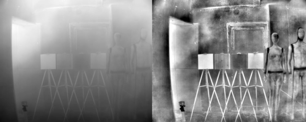 한국전기연구원 소방현장 시야 개선 기술 적용 전후 [사진: 한국전기연구원]