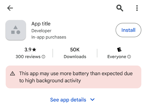 구글이 배터리 소모가 심한 안드로이드 앱에 경고를 부착할 전망이다. [사진: 안드로이드 개발자 블로그]