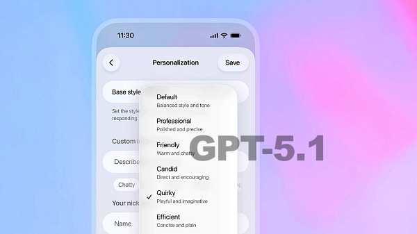 오픈AI가 공개한 GPT-5.1 [사진: 오픈AI]