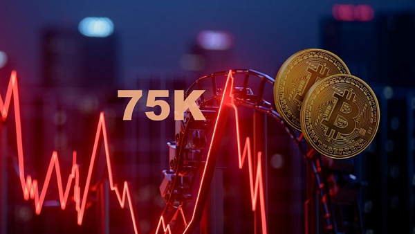 비트코인이 최악의 경우 7만5700달러까지 추가 하락할 가능성이 거론됐다 [사진: Reve AI]