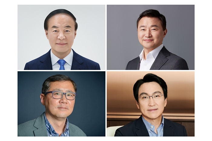 좌측 상단부터 시계 방향으로  전영현 부회장, 노태문 사장, 윤장현 사장, 박홍근 사장.