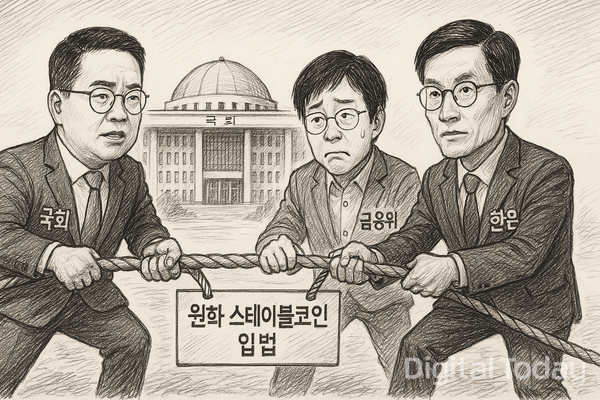 스테이블코인 입법 줄다리기 [사진: 오픈AI]